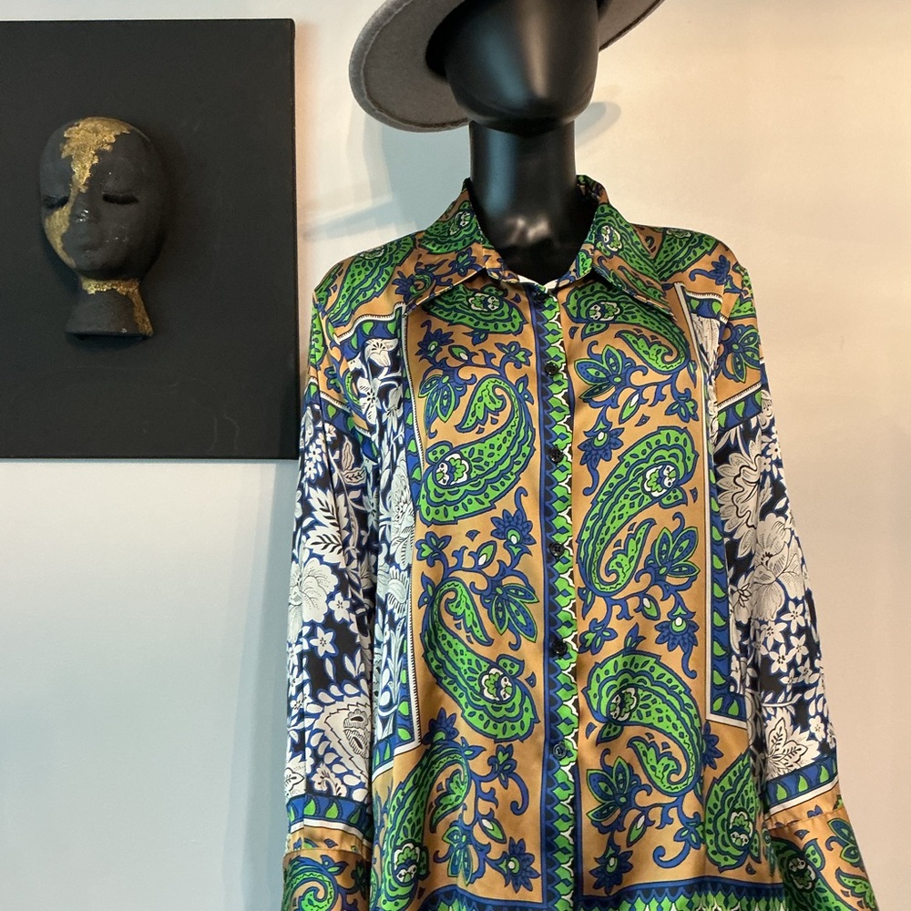Zara Multicolor Paisley and Floral Shirt